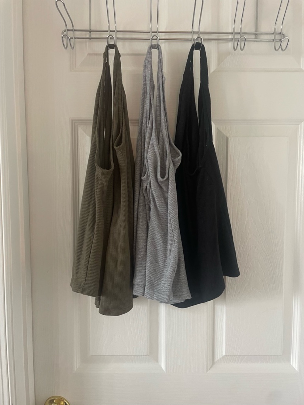 Free People Ribbed Camisole Trio - Olive, Gray, Black